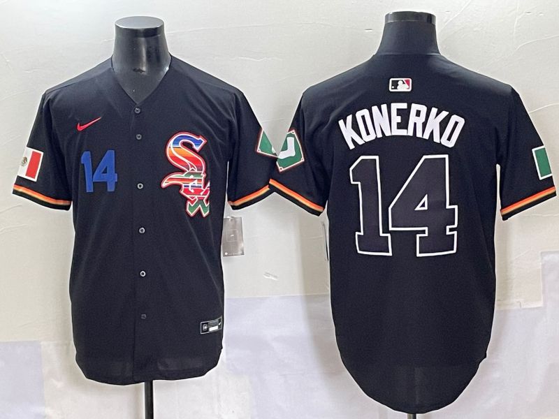 Men 2025 Chicago White Sox 14 Konerko Black Game Nike MLB Jersey style 44